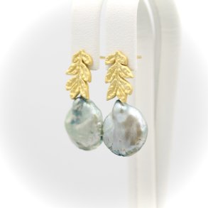 Grnlige Keshi perler